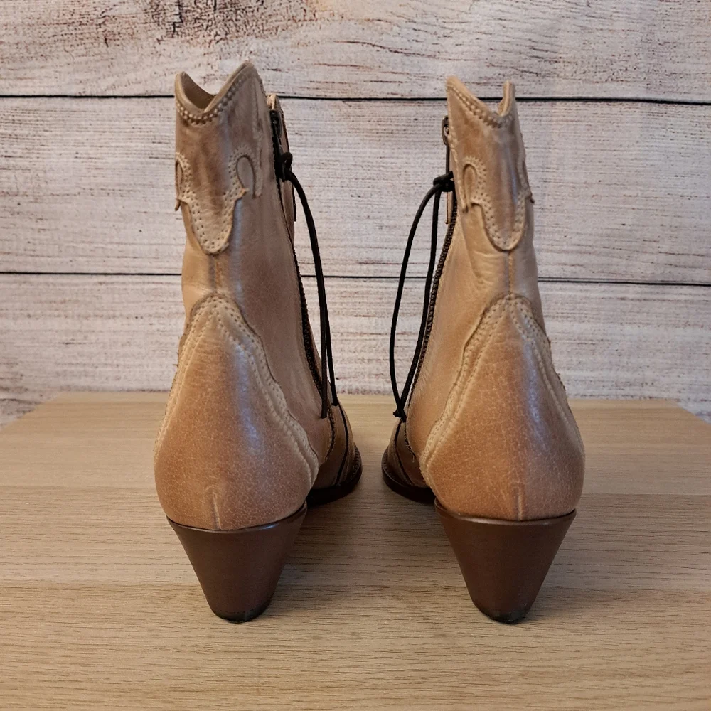 Free People Brown Leather Ankle Boots - Picture 7 of 11